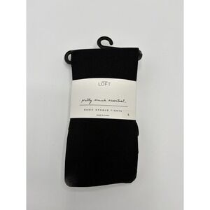 Ann Taylor Loft L BLACK 6600Opaque Tights: 92% Nylon 8% Spandex 140-165 lbs NWT